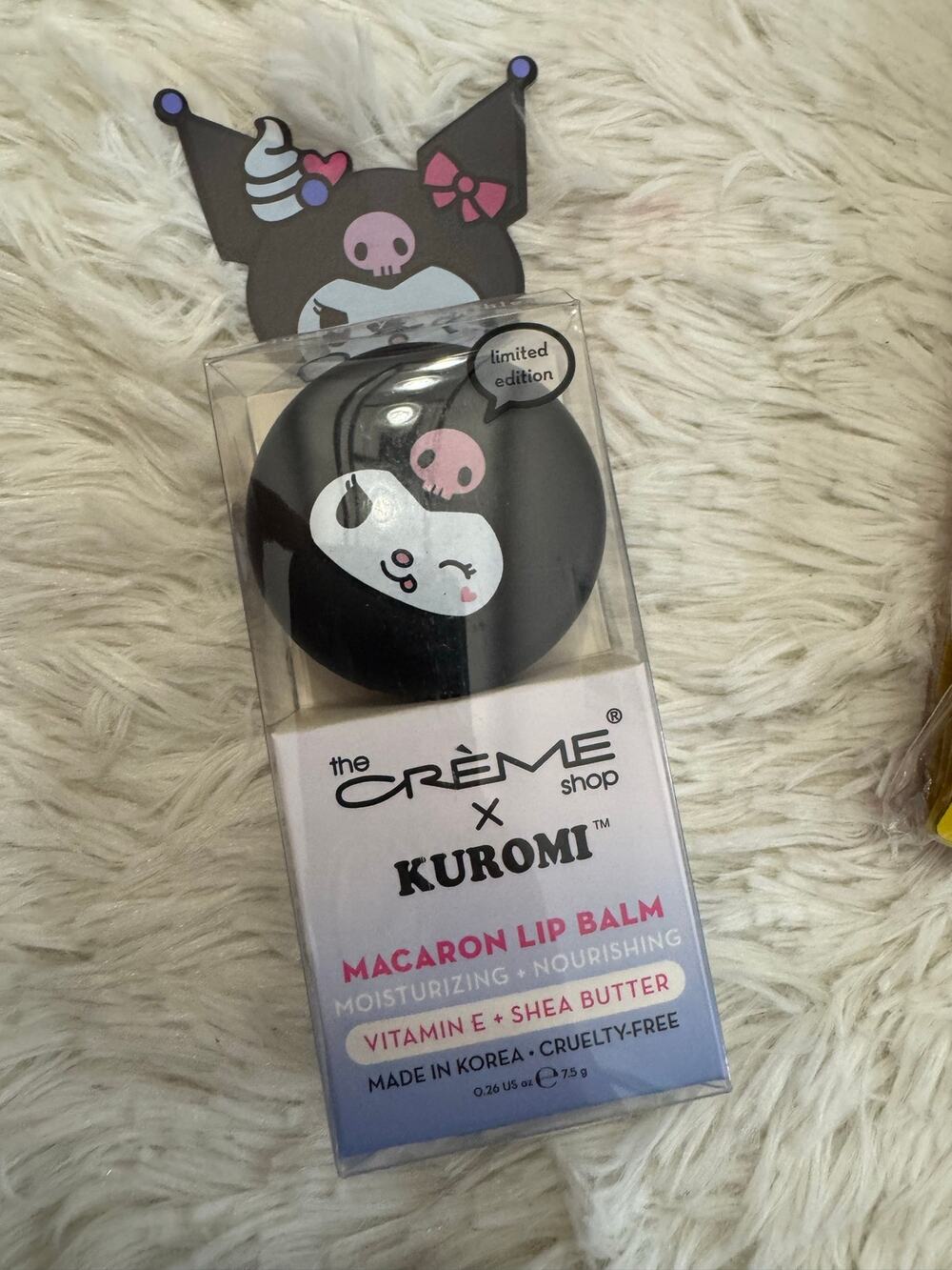 The Cream Shop Sanrio Kuromi macarron  lip balm in blueberry smoothie flavor